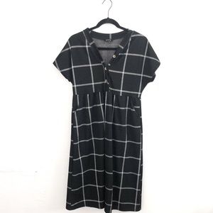 Roolee black & white checkered dress w/pockets Med